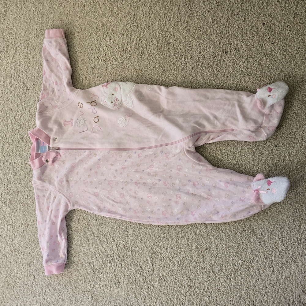 🐱Pink Baby One Piece with Kitty Design